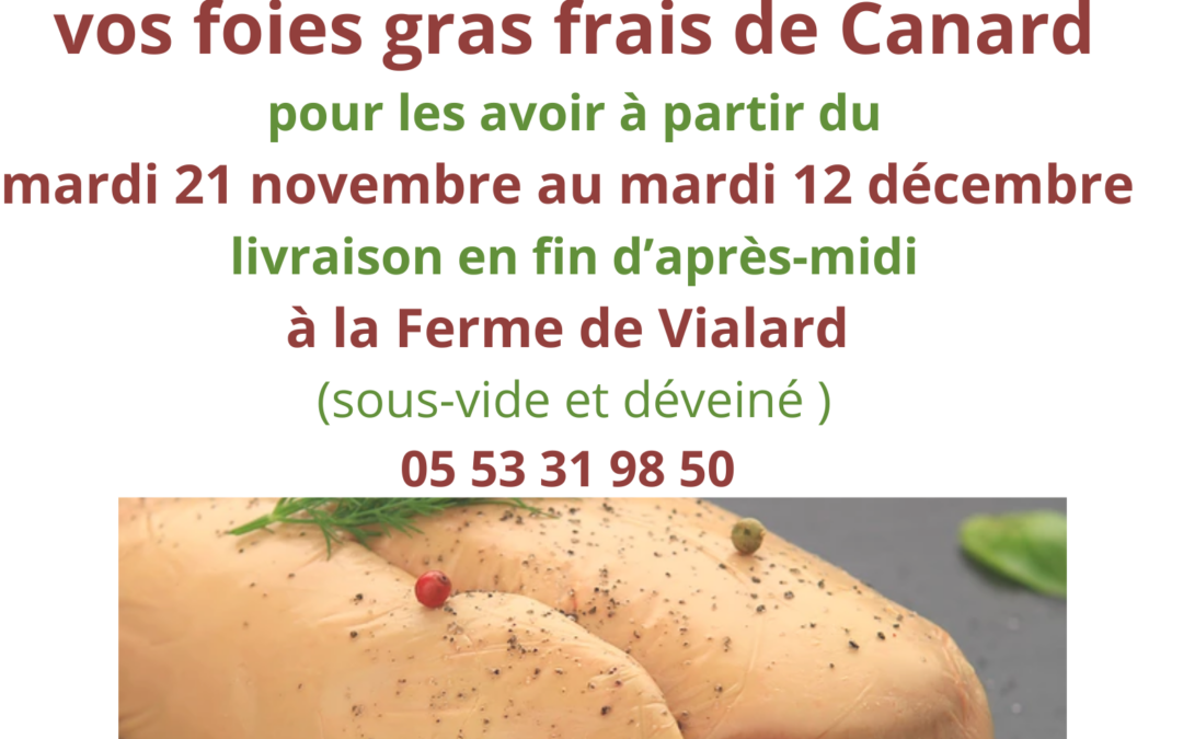 Foies gras frais de canard