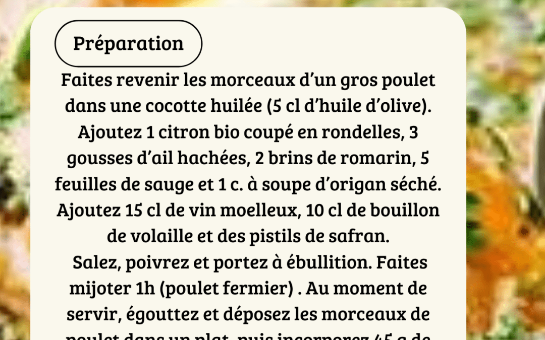 Poulet Fermier : idée recette