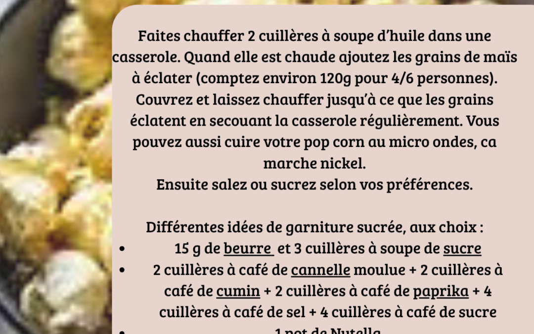 Recette: Pop Corn