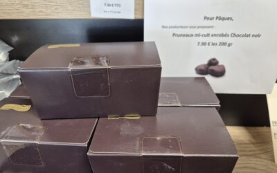 Pruneaux enrobés au chocolat