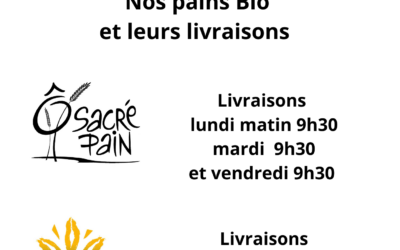 Nos pains bio et leurs livraisons